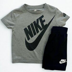 Nike 2-Piece Toddler Dri-FIT Shirt & Shorts Set, Size 3T, Gray/Black